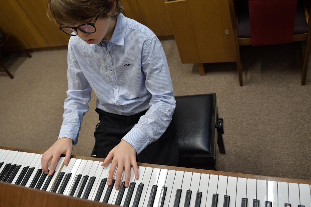 Adam preparing for his piano exam